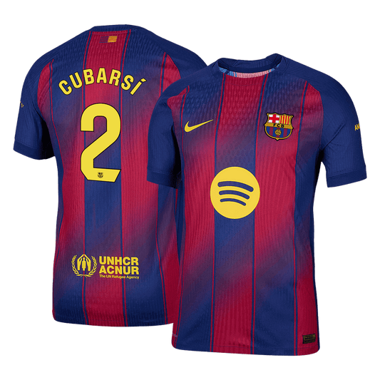 Autentyczna koszulka domowa CUBARSÍ #2 Barcelona 2025/26 Red&Blue