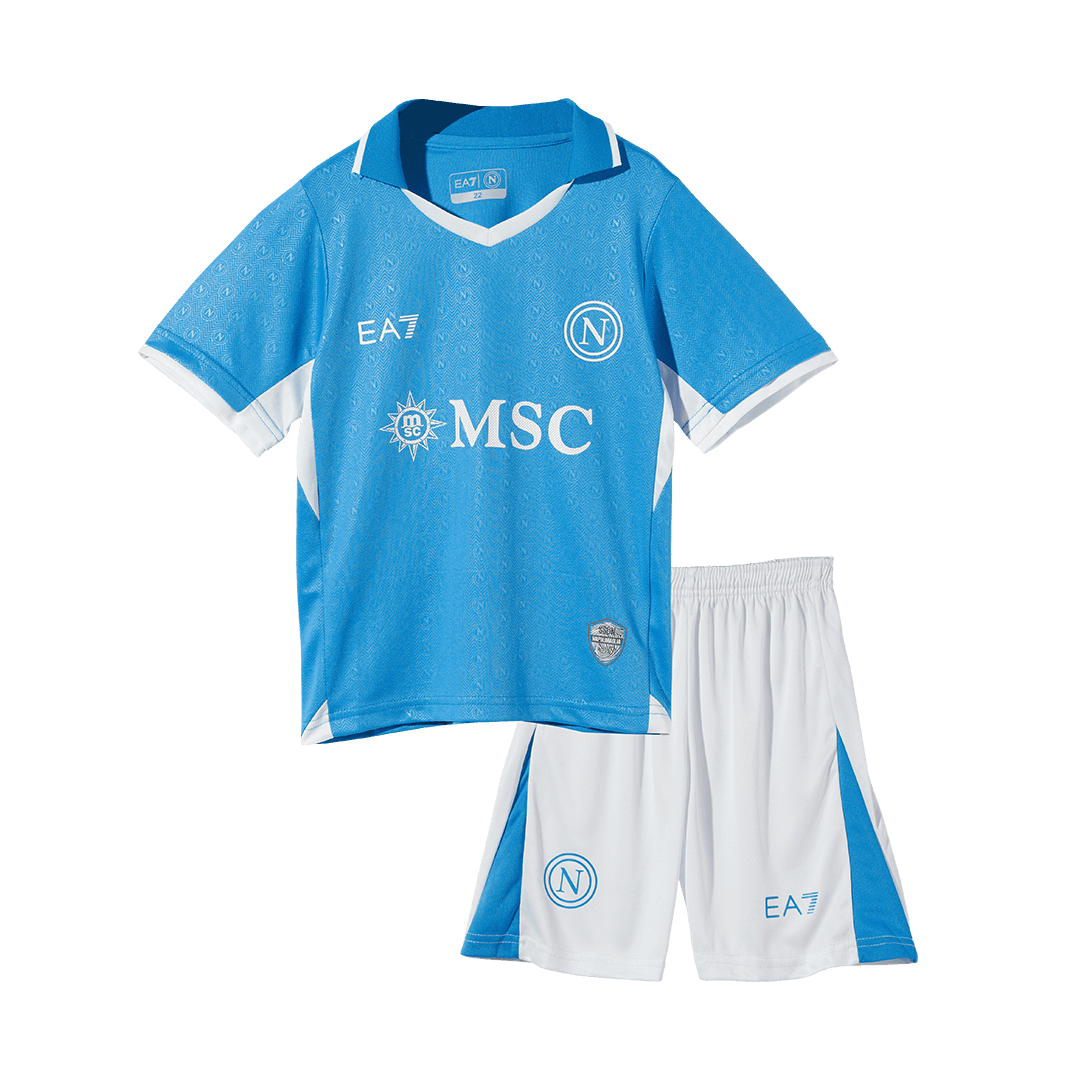 Dziecięcy zestaw piłkarski Napoli Home (koszulka + spodenki) 2024/25