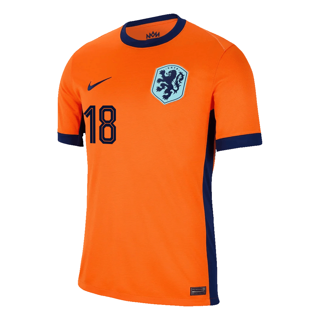 Koszulka piłkarska MALEN #18 Holandia, domowa na Euro 2024