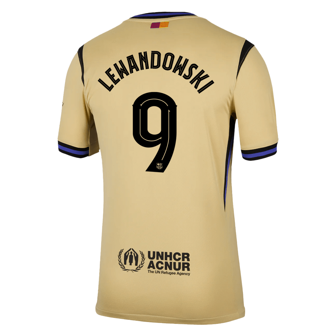 LEWANDOWSKI #9 Barcelona Wyjazdowa koszulka piłkarska 2025/26 Żółta - UCL