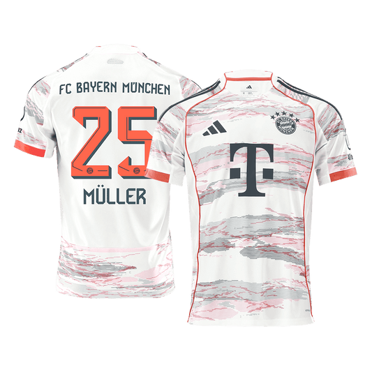 Koszulka wyjazdowa MÜLLER #25 Bayern Monachium 2025/26, biała