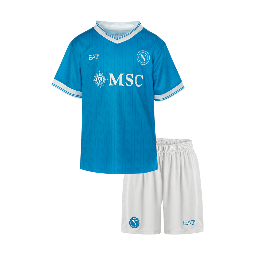 Dziecięcy zestaw piłkarski Napoli Home (koszulka + spodenki) 2025/26