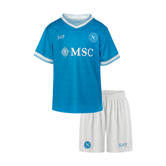 Dziecięcy zestaw piłkarski Napoli Home (koszulka + spodenki) 2025/26