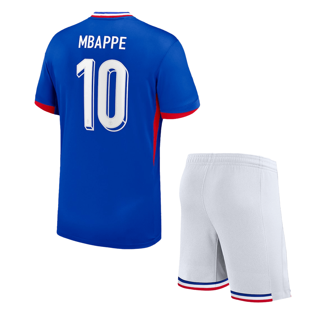 Dziecięcy zestaw piłkarski MBAPPE #10 Francja (koszulka + spodenki) na Euro 2024
