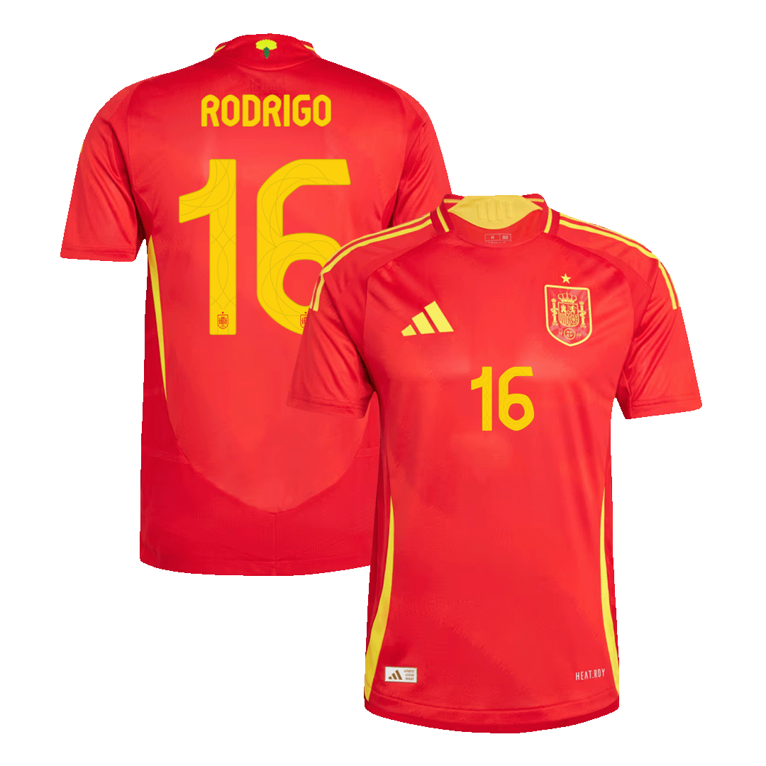 Oryginalna koszulka domowa RODRIGO #16 Hiszpania na Euro 2024