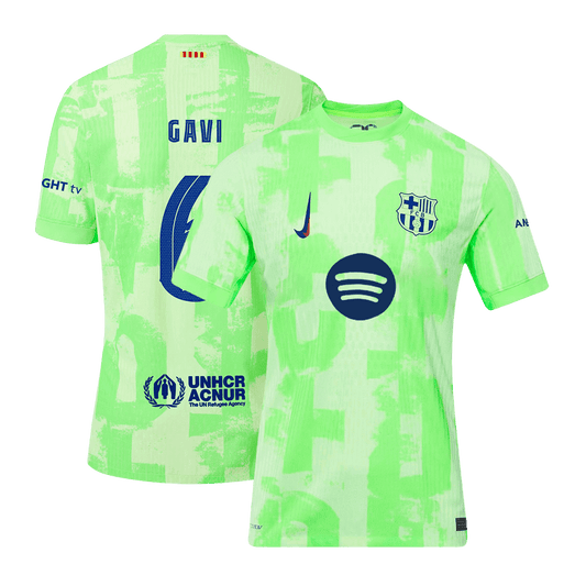 Oryginalna koszulka wyjazdowa GAVI #6 Barcelona na trzeci mecz 2024/25 - UCL£¨Spotify Logo Without Text£©