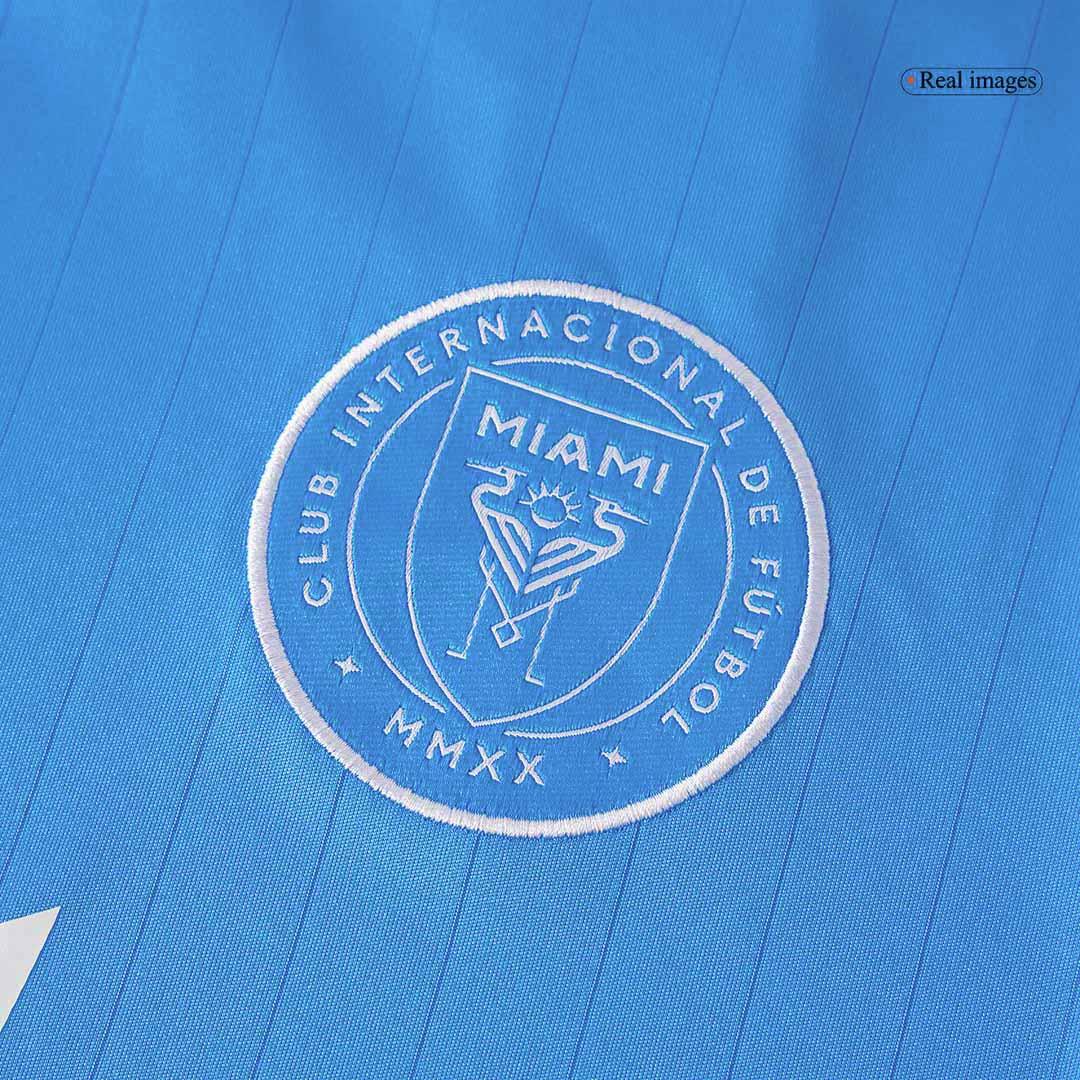 Trzeci wyjazdowy zestaw koszulek piłkarskich Inter Miami (koszulka + spodenki) 2025, niebieski