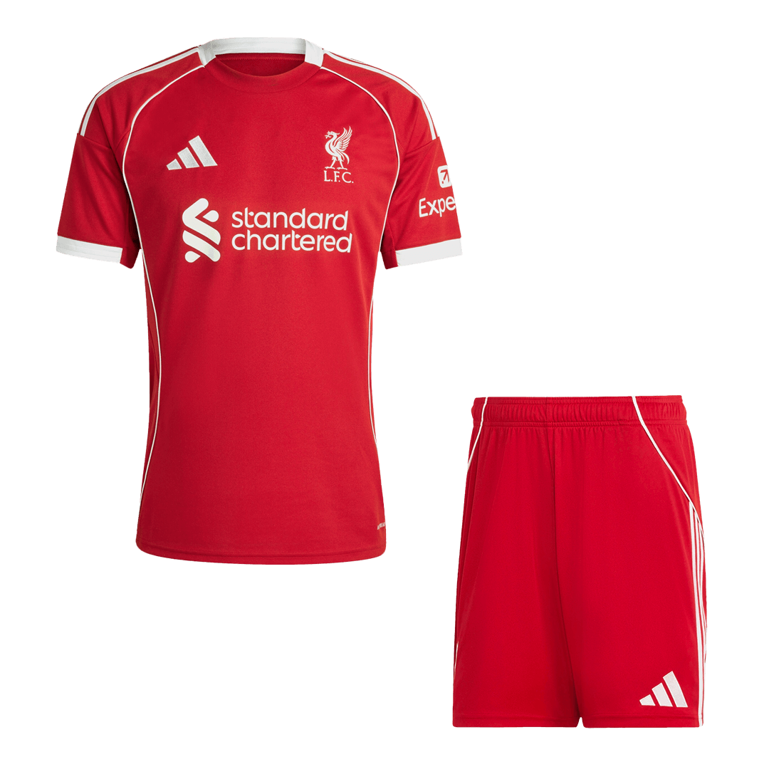 Zestaw koszulek piłkarskich Liverpool Home (koszulka + spodenki) 25/26 czerwony