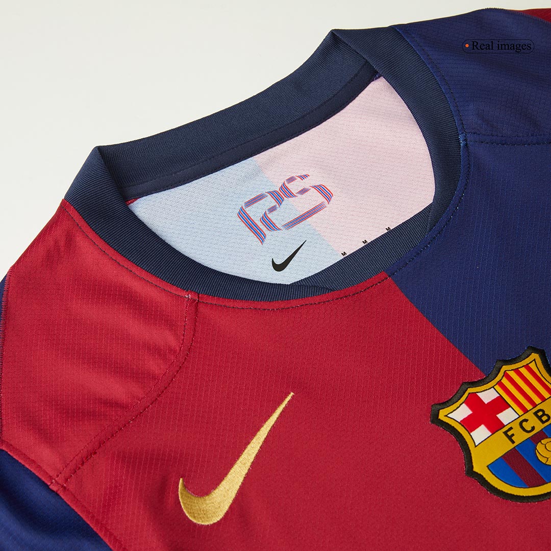 Koszulka domowa Barcelony na sezon 2024/25 – logo Spotify bez tekstu