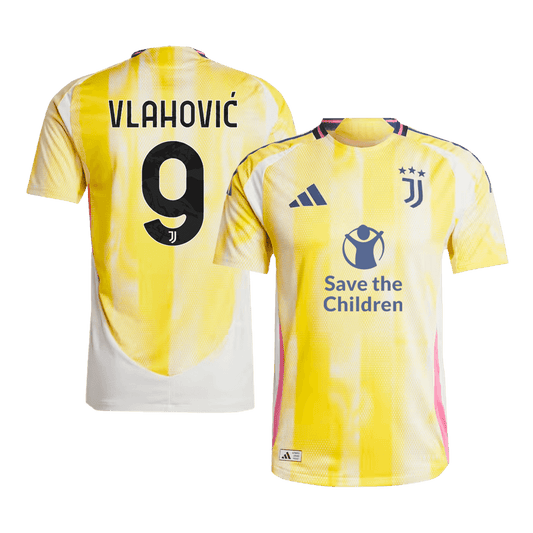 Autentyczna koszulka wyjazdowa Juventusu VLAHOVIĆ #9 na sezon 2024/25 – sponsor Save The Children