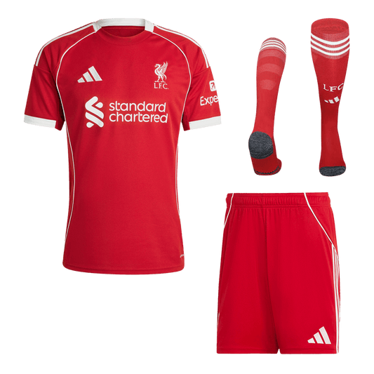 Zestaw koszulek piłkarskich Liverpool Home (koszulka + spodenki + skarpetki) 2025/26