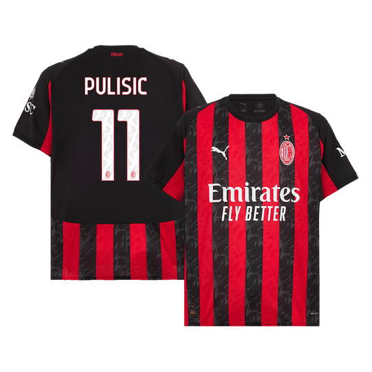 PULISIC #11 AC Milan Koszulka domowa piłkarska 2025/26 Czerwono-czarna
