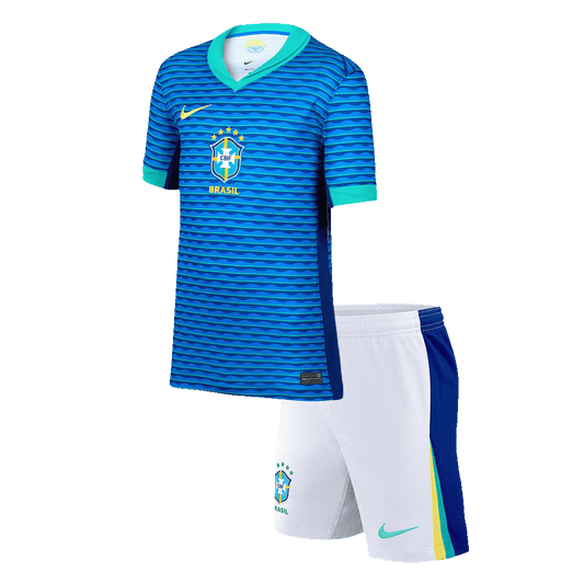 Dziecięcy zestaw wyjazdowy reprezentacji Brazylii (koszulka + spodenki) Copa America 2024