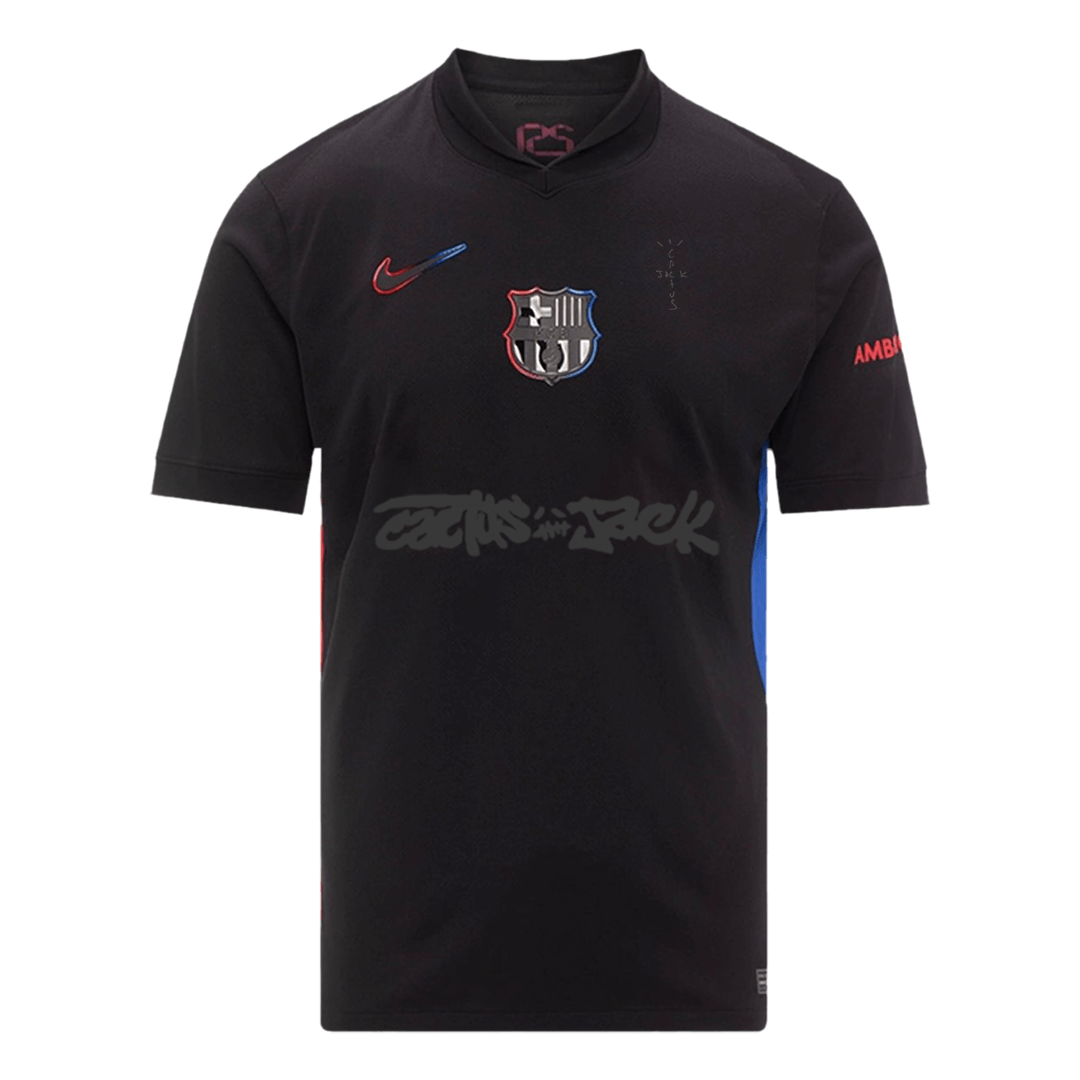 Koszulka wyjazdowa Barcelona X Travis Scott 2024/25, czarna