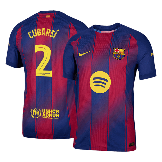 Autentyczna koszulka domowa CUBARSÍ #2 Barcelona 2025/26 Red&Blue - UCL