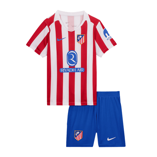 Dziecięcy zestaw piłkarski Atletico Madryt (koszulka + spodenki) 2025/26, czerwono-biały