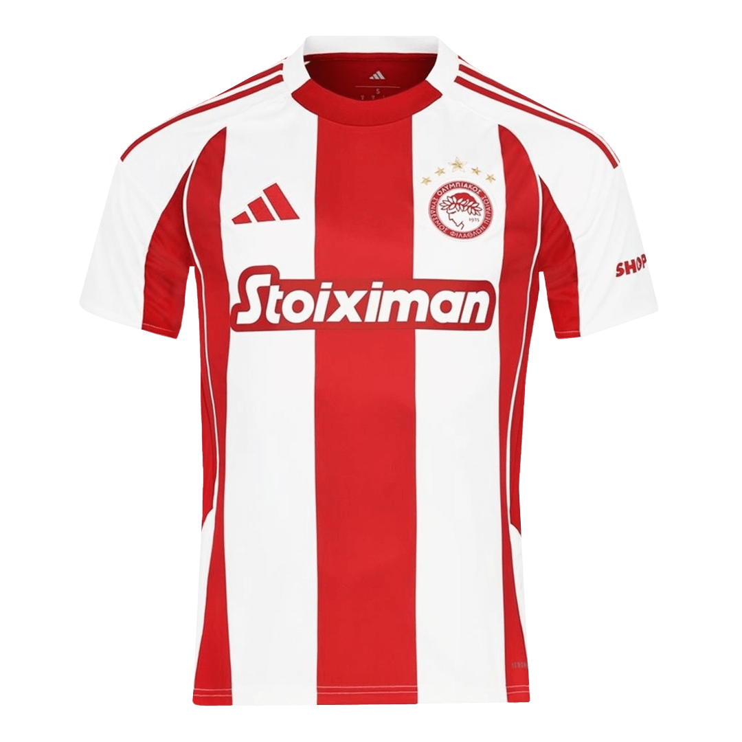 Koszulka domowa Olympiakosu 2025/26 czerwono-biała