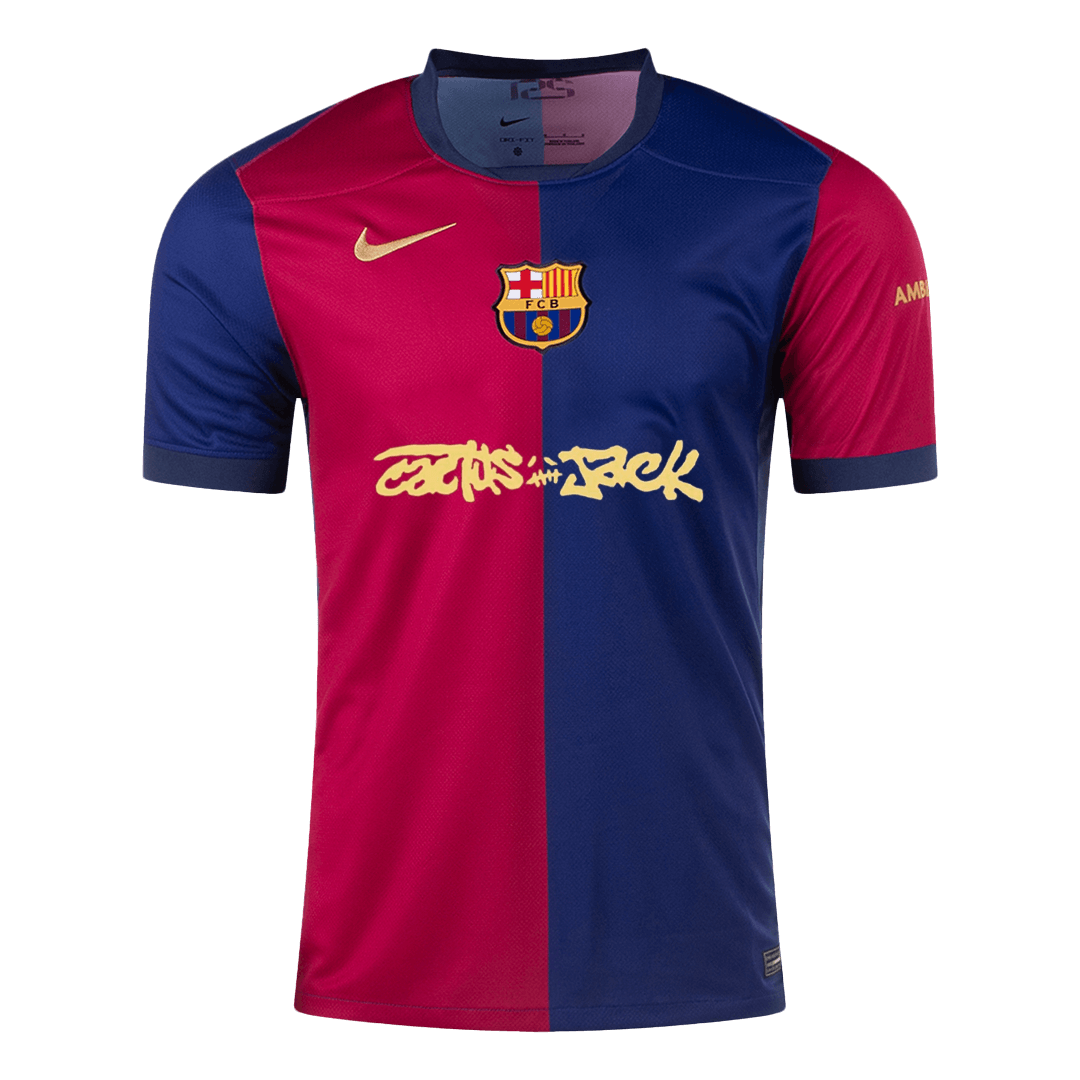 Koszulka domowa Barcelona X Travis Scott 2024/25 czerwono-niebieska