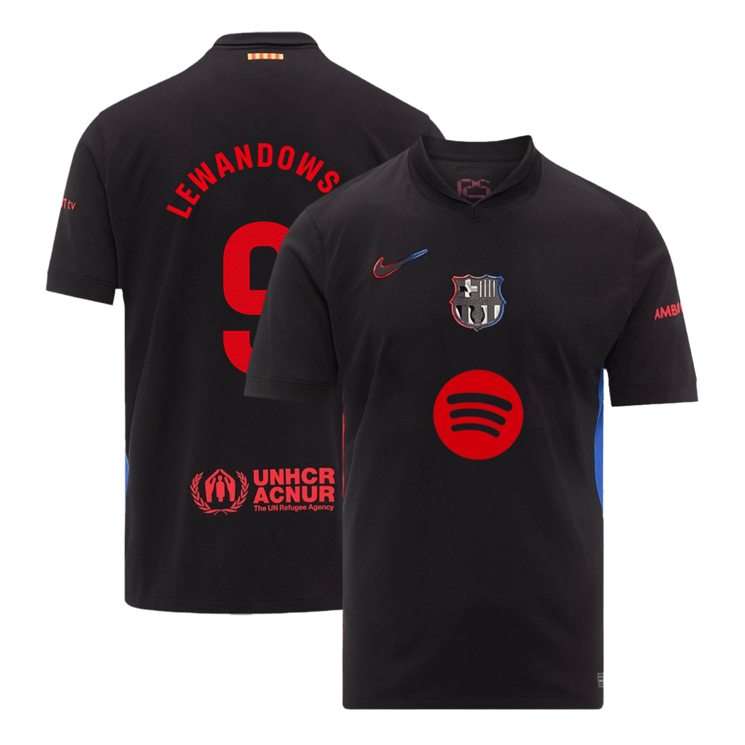 LEWANDOWSKI #9 Barcelona Wyjazdowa Koszulka Piłkarska 2024/25 - Logo Spotify Bez Tekstu