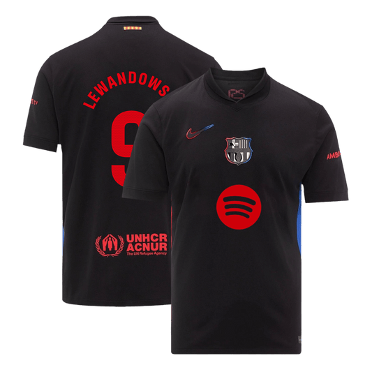 LEWANDOWSKI #9 Barcelona Wyjazdowa Koszulka Piłkarska 2024/25 - Logo Spotify Bez Tekstu
