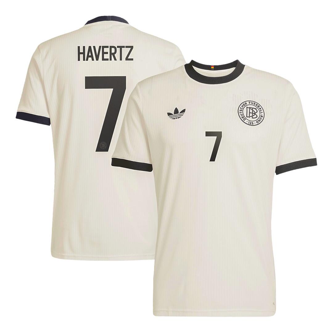 Koszulka piłkarska HAVERTZ #7 Niemcy z okazji 125. rocznicy 2025, biała
