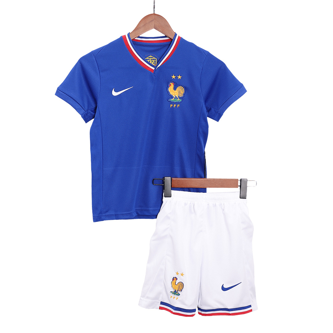 Dziecięcy zestaw piłkarski reprezentacji Francji (koszulka + spodenki) na Euro 2024