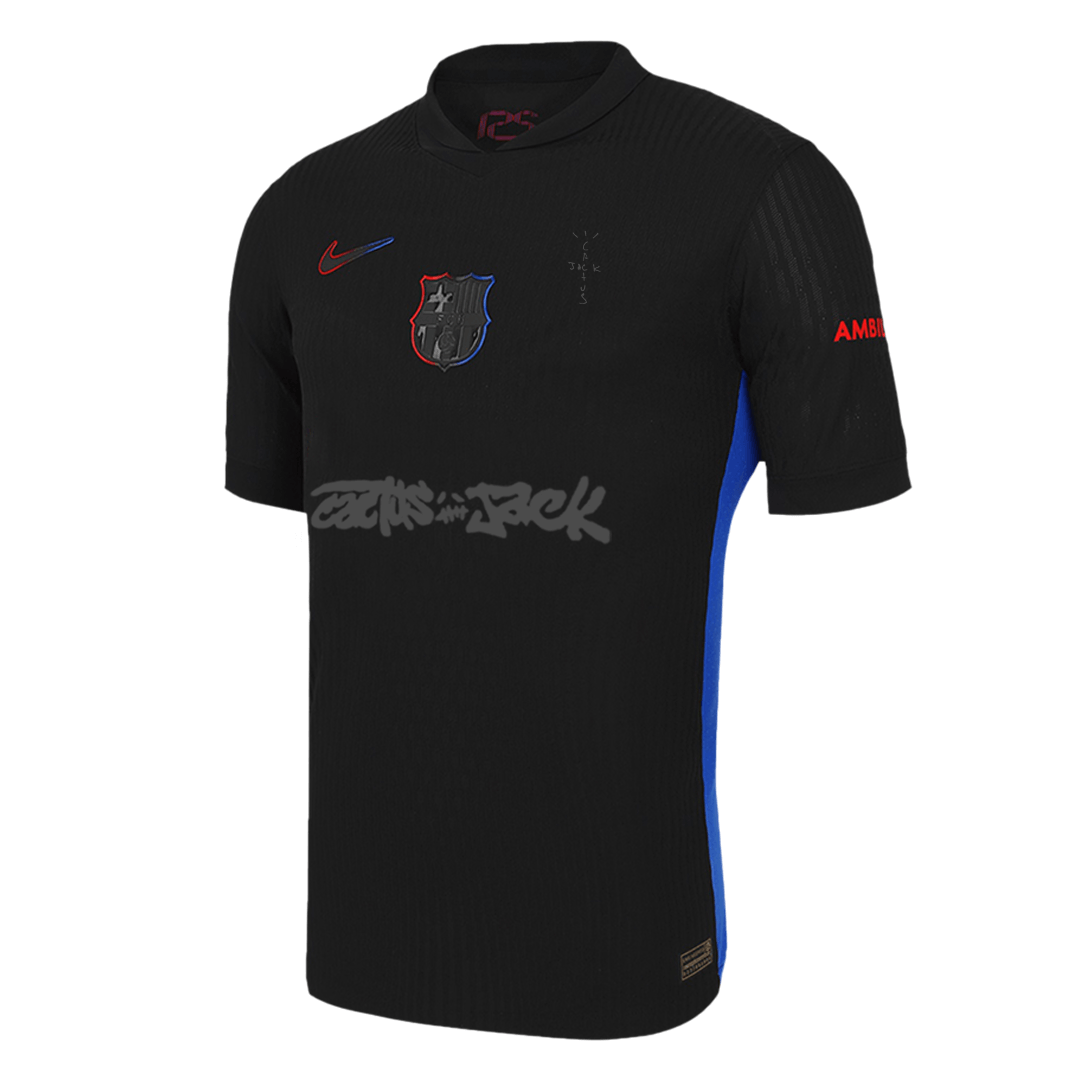 Oryginalna wyjazdowa koszulka piłkarska Barcelona X Travis Scott 2024/25 w kolorze czarnym