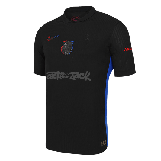 Oryginalna wyjazdowa koszulka piłkarska Barcelona X Travis Scott 2024/25 w kolorze czarnym