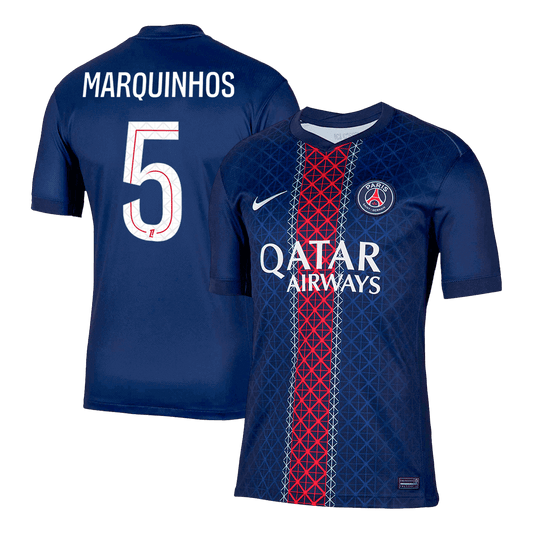 Domowa koszulka piłkarska MARQUINHOS #5 PSG 2025/26 Granatowa
