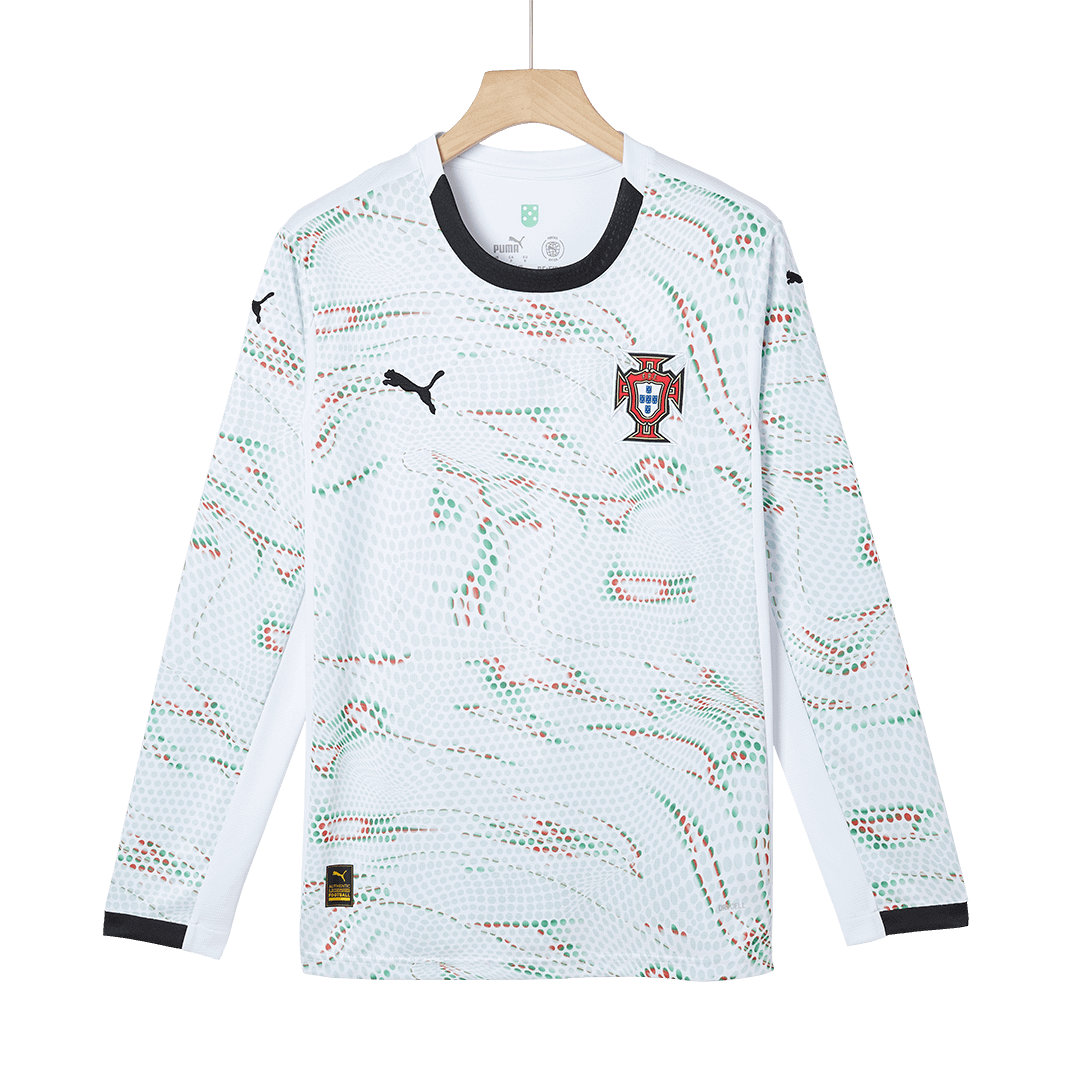 Koszulka wyjazdowa RONALDO #7 Portugalia z długim rękawem 2025, biała