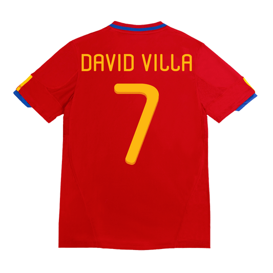 Koszulka piłkarska reprezentacji Hiszpanii Retro DAVID VILLA nr 7 z 2010 roku