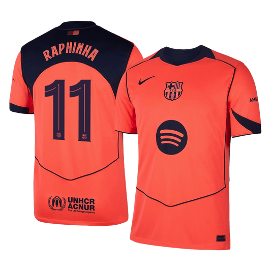 Koszulka wyjazdowa RAPHINHA #11 Barcelona na trzeci sezon 2025/26 — UCL
