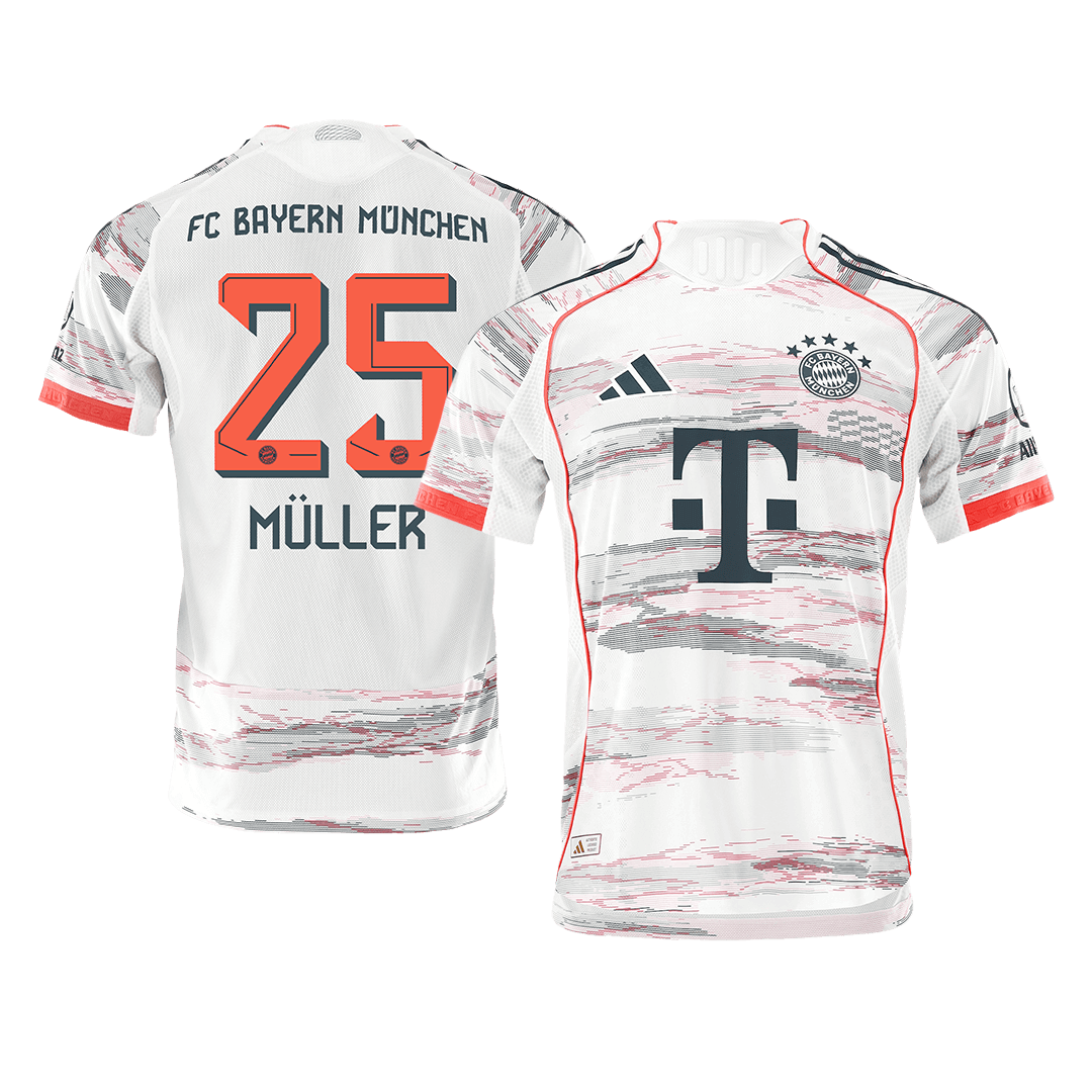 Oryginalna koszulka wyjazdowa Bayernu Monachium MÜLLER #25 2025/26, biała