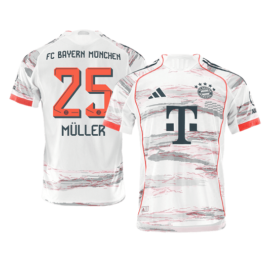 Oryginalna koszulka wyjazdowa Bayernu Monachium MÜLLER #25 2025/26, biała