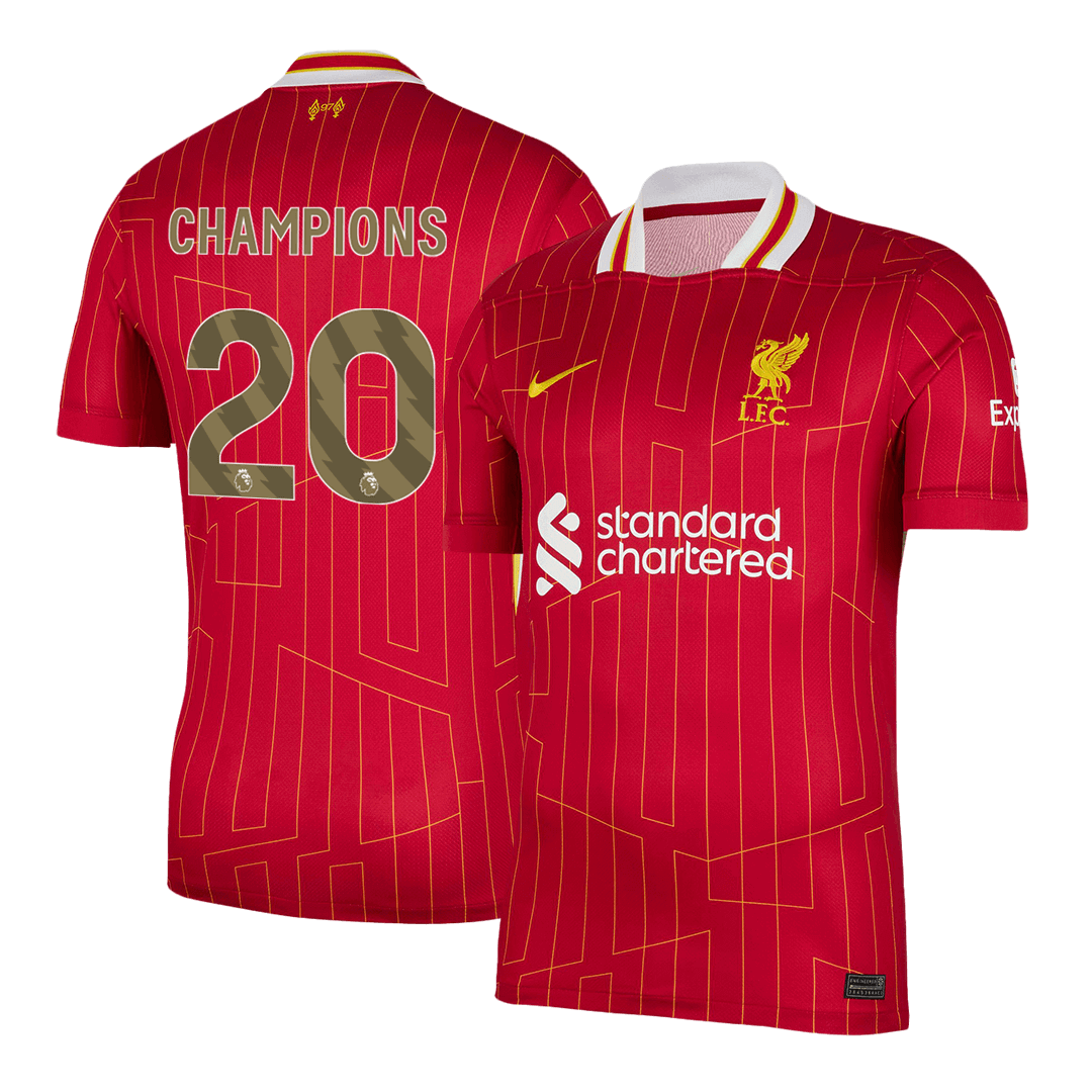 Koszulka domowa Liverpoolu CHAMPIONS #20 2024/25 w kolorze czerwonym
