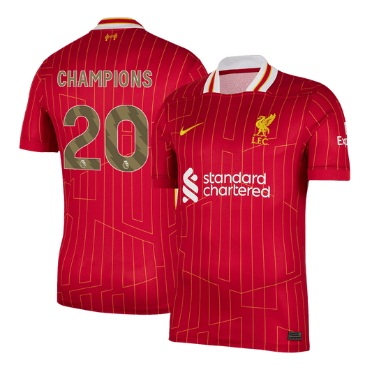 Koszulka domowa Liverpoolu CHAMPIONS #20 2024/25 w kolorze czerwonym