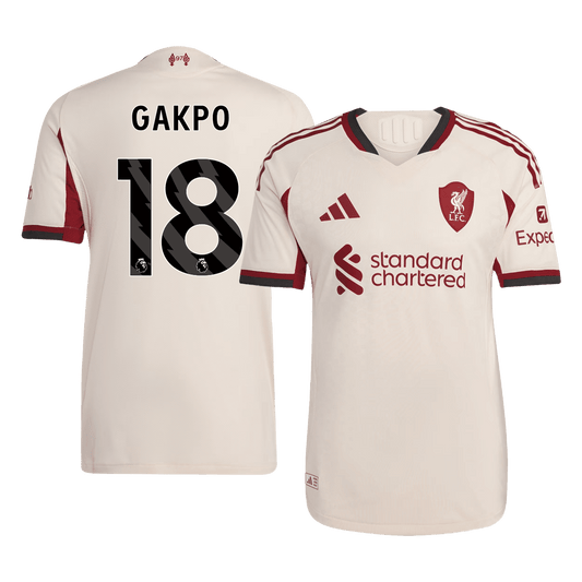 Autentyczna wyjazdowa koszulka piłkarska Liverpoolu GAKPO #18 2025/26